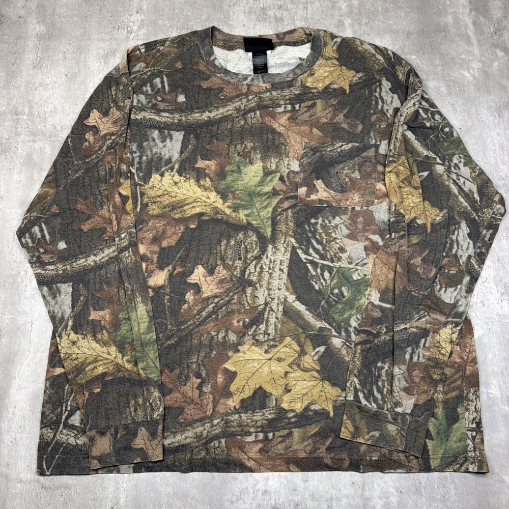 Fieldline Camo Shirt Long sleeve Advantage Timber Size XL Hunting Outdoors VTG